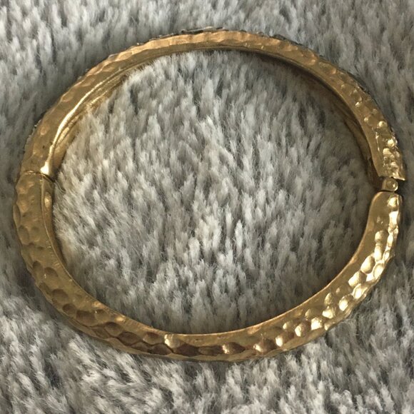 Tat2 Designs- Yellow 14k Gold (plated) Hammered Bangle Bracelet - Picture 8 of 8